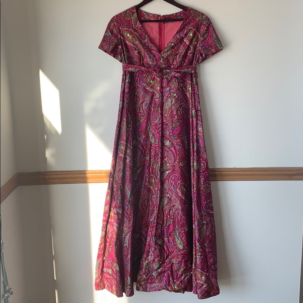 Vintage paisley boho maxi dress